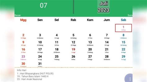 Kalender Jawa Hari Ini 25 Juli 2023, Tanggalan Jawa Selasa Pahing - Halaman all - Tribunjateng.com