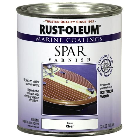 Rust-Oleum 207008 Marine Spar Varnish 1-Quart, Ideal for use on ...