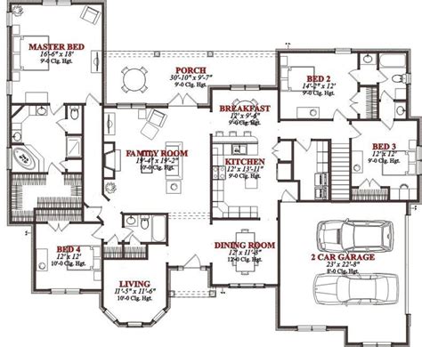 Lovely 4 Bedroom Floor Plans for A House - New Home Plans Design