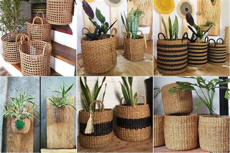 Plant Basket Planter Box Pots Native Baskets Abaca Seagrass Rattan ...