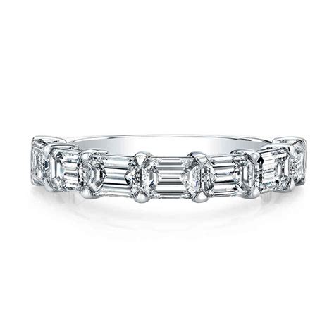 Platinum Emerald Cut Diamond Band - Diamond Designs