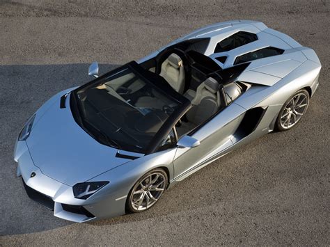 Top view of Silver Lamborghini Aventador Spyder HD wallpaper ...