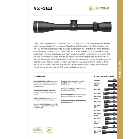 LEUPOLD VX-3HD 3.5-10X40MM SFP CDS-ZL RIFLE SCOPE