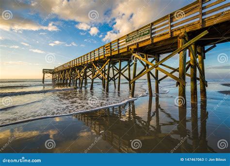 The Pier at Isle of Palms at Sunrise, Near Charleston, South Carolina ...