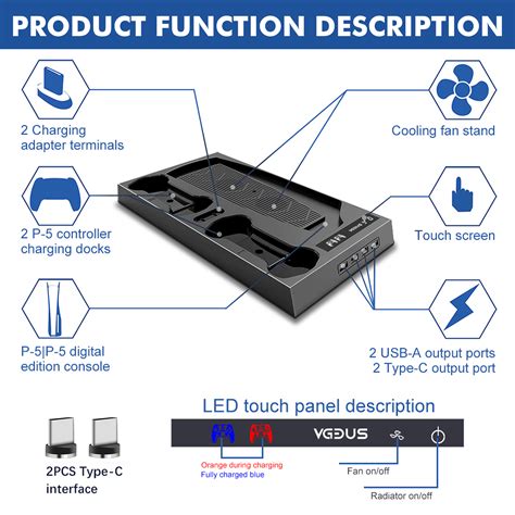 Buy Vertical Stand Fit for PlayStation PS5, TSV Controller Charging Station Vertical Stand Fit ...