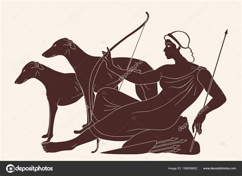 Greek goddess Artemis. — Stock Vector © migfoto #190639902