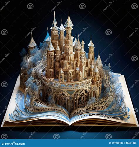 Beautiful Papercut Quilling Paper Filigree Castle Fantasy World Popping ...