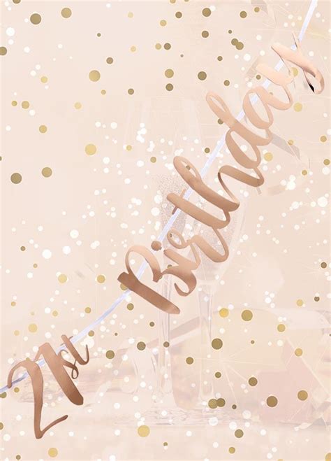 21st Birthday Metallic Rose Gold Letter Banner | 21st Birthday Party ...