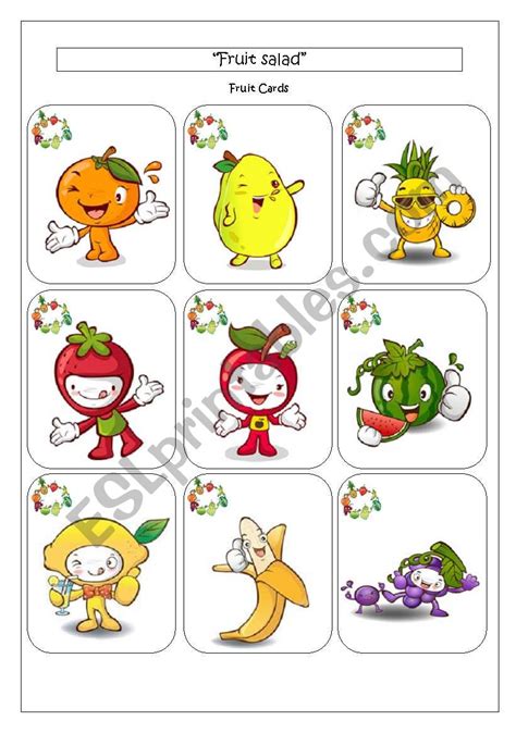 "fruit salad" game (1) - ESL worksheet by barbie77