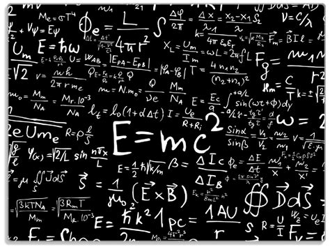 Glasunterlage Mathematische Formeln Relativitätstheorie | Wallario.de