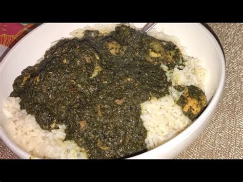 Cassava Leaf Soup With Rice - YouTube