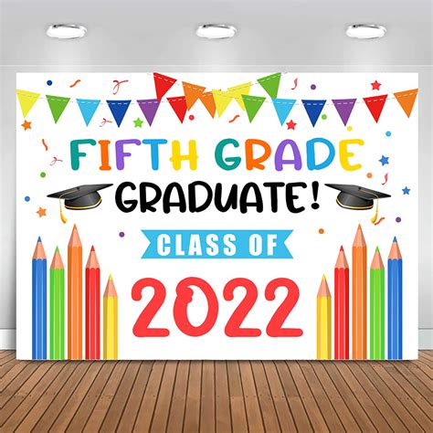 Buy Backdrop 5th Grade Graduation Photo Backdrop, 45.3’’ x 70.8’’ Fifth ...