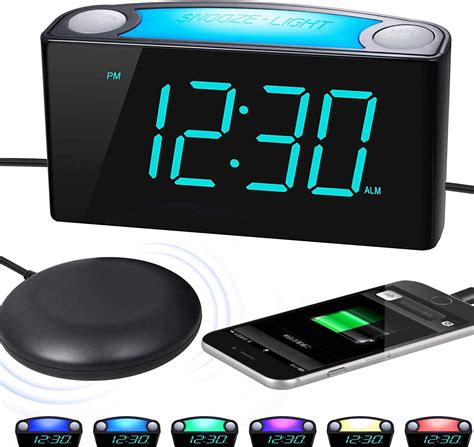 Amazon.com: ROCAM Extra Loud Alarm Clock with Bed Shaker, Vibrating Alarm Clock for Heavy ...