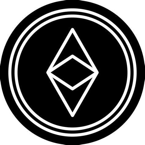 Black and White illustration of ethereum coin icon. 24294703 Vector Art ...