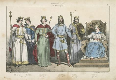 Frankish kings and queens of the Merovingian dynasty stock image | Look and Learn