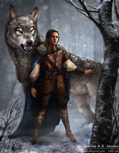 Arya Stark and Nymeria by monsterling on deviantART | Fantasy art, Game ...