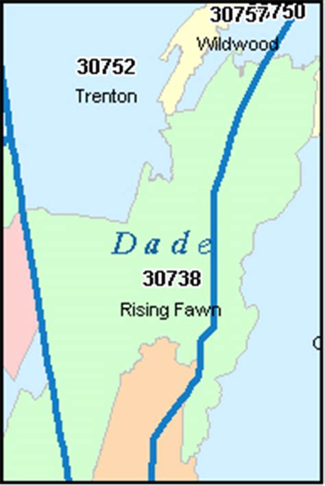 DADE County, Georgia Digital ZIP Code Map