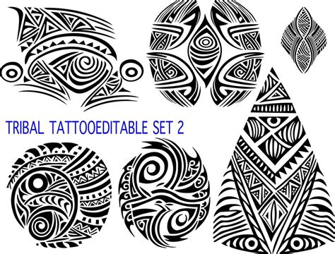 Tribal textures patterns graphic design tattoo logo editable vector ...