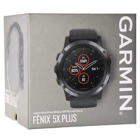 Garmin Fenix 5X Plus Sapphire GPS Heart Rate Monitor Watch Black Band | IOOMOBILE