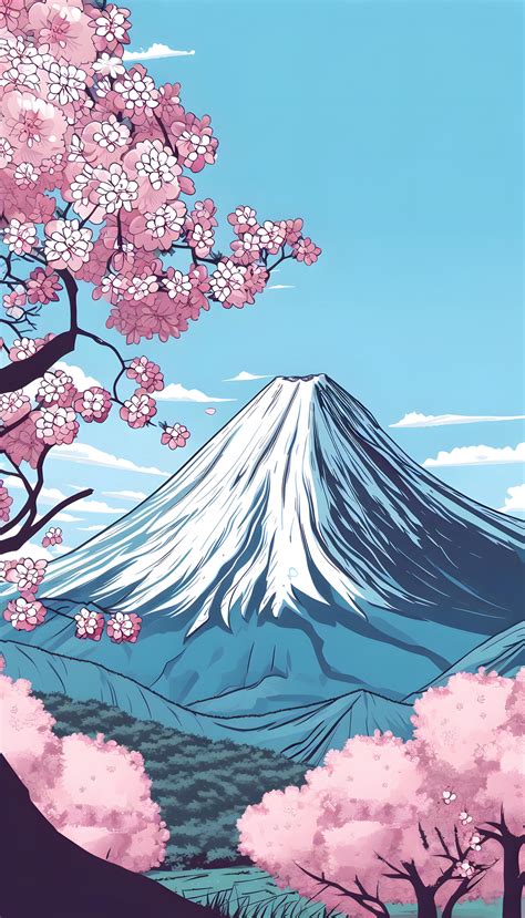 Mount Fuji during cherry blossom season by FutureRender on DeviantArt