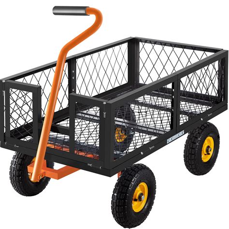 VEVOR Steel Garden Cart, Heavy Duty 1200lbs Capacity Garden Utility Cart, 39"L x 22"W x 11" H ...