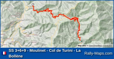 SS 3+6+9 - Moulinet - Col de Turini - La Bollène stage map | Rallye ...