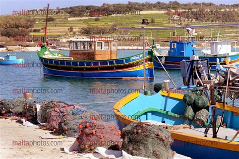 Marsaxlokk Fishing Village Traditional Boats Luzzu - Malta Photos