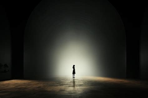 Premium AI Image | silhouette of a person standing in an empty room