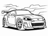 Drift Cars In Action Coloring  Page sketch template