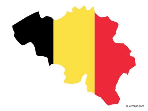 Flag Map of Belgium | Free Vector Maps | Belgium map, Travel journal ...