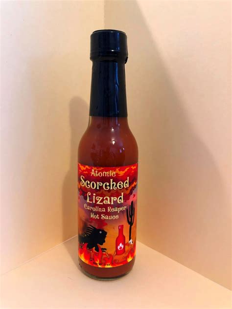 ATOMIC SCORCHED LIZARD CAROLINA REAPER HOT SAUCE 5 oz – Scorched Lizard ...