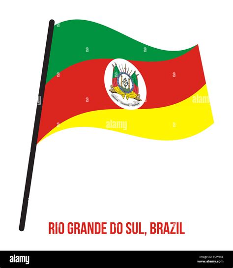 Rio Grande do Sul Flag Waving Vector Illustration on White Background ...