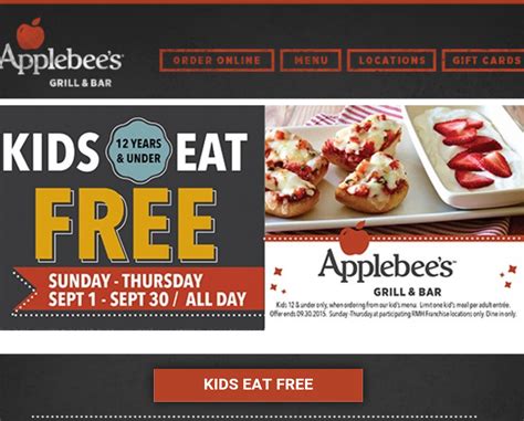 Kids Eat Free Applebees | Kids Matttroy