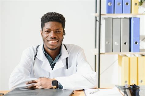 Premium Photo | African american male doctor in hospital.