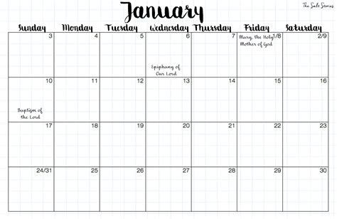 January Free Printable Calendar