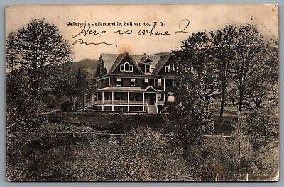 Postcard Jeffersonville NY c1908 The Jeffersonia Hotel Sullivan County ...