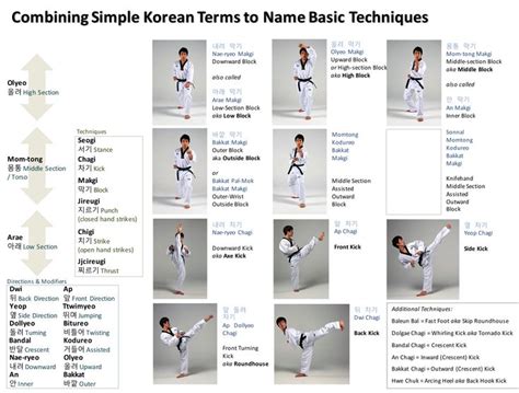 Taekwondo Vocabulary | Taekwondo Wiki | Fandom | Taekwondo techniques, Taekwondo forms, Taekwondo