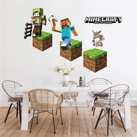 Wall Stickers Minecraft 3D | Kids room wall decals, Wall stickers, Wall ...