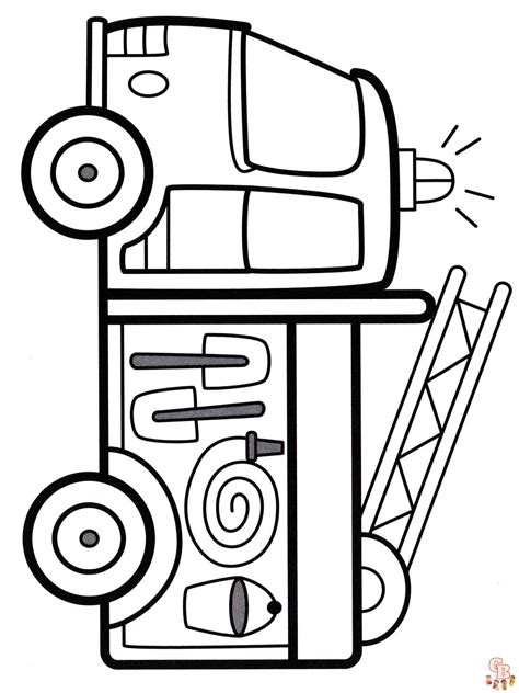 Fire Truck Coloring Pages Free Printable for Kids