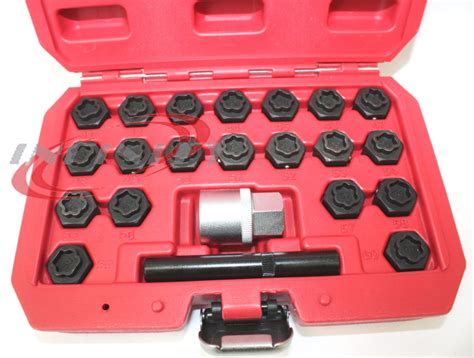 22PC LOCKING WHEEL BOLT NUT REMOVAL SET MASTER KEY KIT FOR BMW SERIES ...