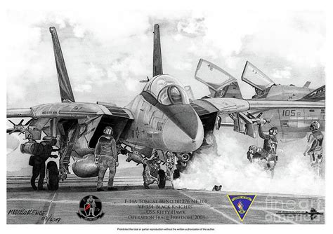 F-14 tomcat VF-154 Drawing by Marcelo Allende | Fine Art America