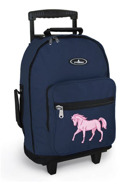 Pink Horse Wheeled Backpacks with Wheels Best Rolling Carryon Travel on PopScreen | Backpack ...