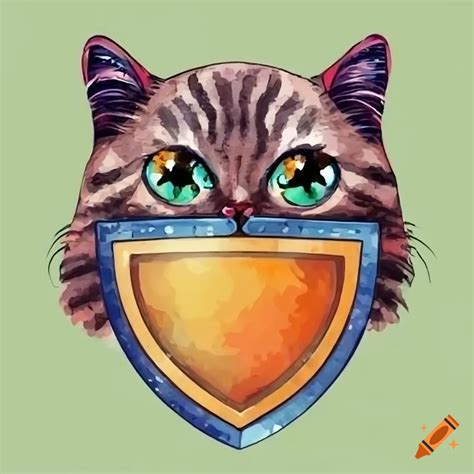 Cat with a shield