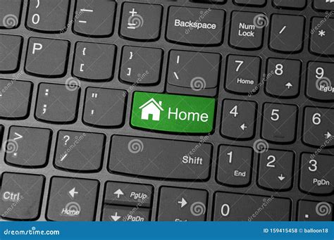 Home button on keyboard stock photo. Image of idea, board - 159415458