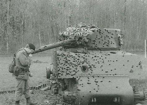 Former WWII Canadian M4 Sherman used for target practice with anti-tank ...