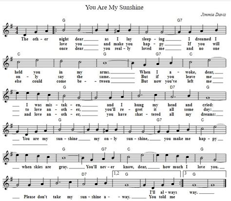 You Are My Sunshine Sheet Music