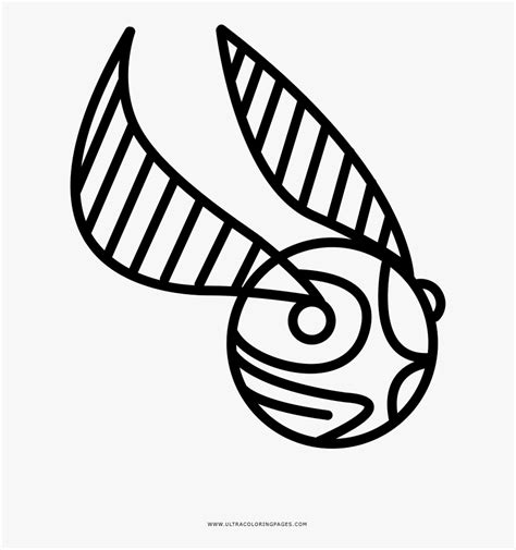 Golden Snitch Coloring Page - Simple Golden Snitch Drawing, HD Png Download , Transparent Png ...