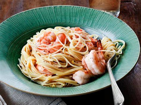 Lemon Pasta with Roasted Shrimp Recipe | Ina Garten | Food Network