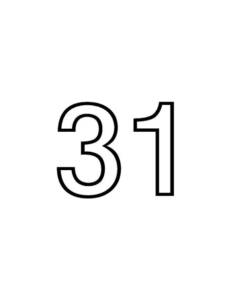 31-60 Numbers PDF 31 Pages With Each Number and a One With All Numbers ...