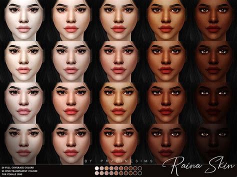 sims 4 cc // custom content skin tones // Pralinesims' Raina Skin ...